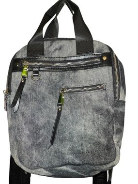 Madden NYC Dark Wash Denim Convertible Backpack Purse Mini Pouch NWOT